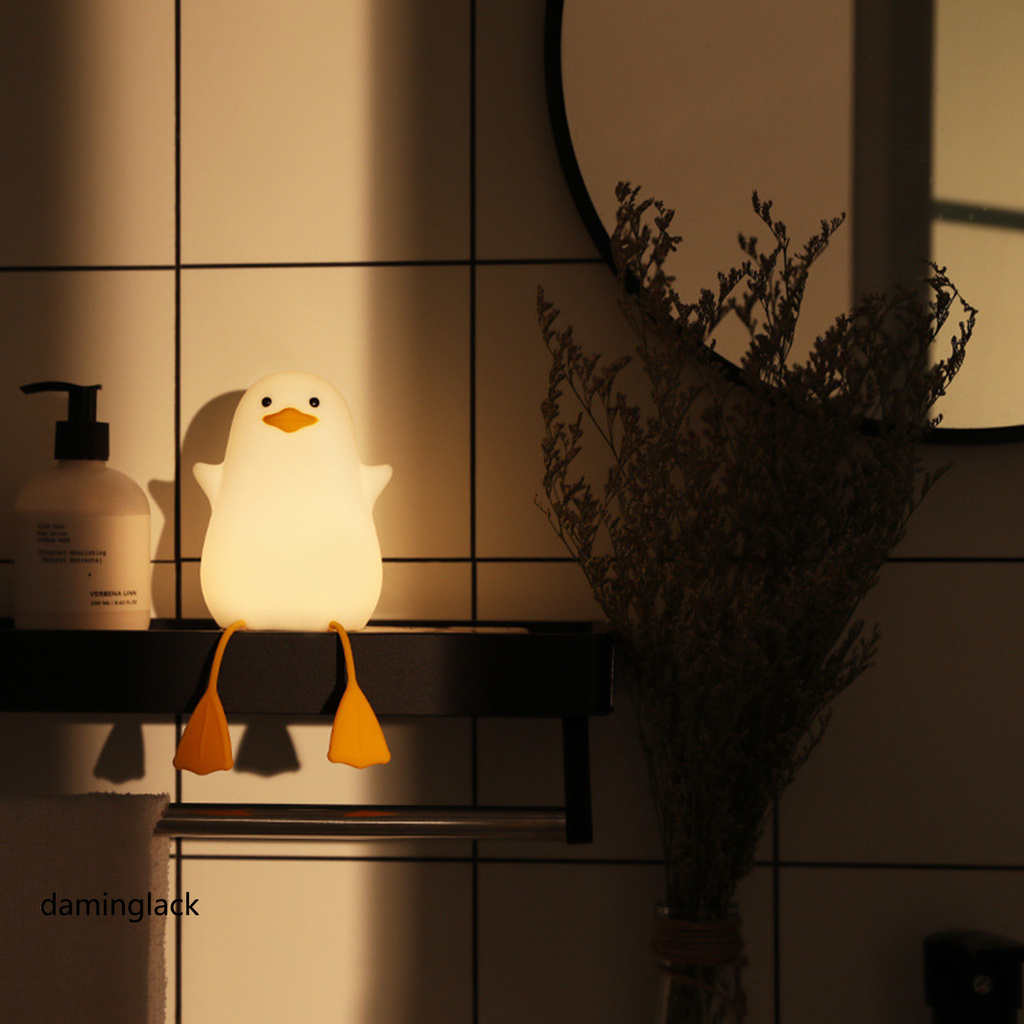 daminglack Duck Shape LED Lamp Silicone Touch Night Light for Home Decor