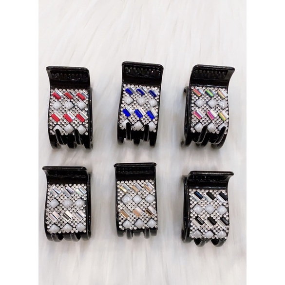 Kẹp Tóc Càng Cua 5 Răng Đính Đá Siêu Bền Đẹp, Gấp Tóc, Kẹp Bấu, Hình Thật