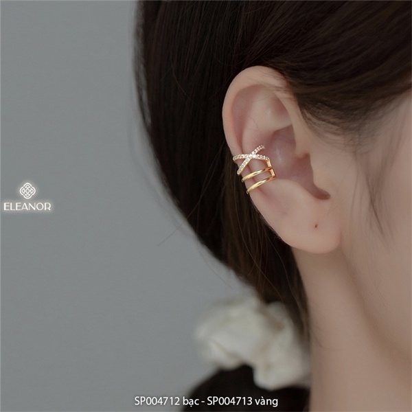 Bông tai nữ gắn vành Eleanor Accessories chữ X nhiều vòng phụ kiện trang sức (một chiếc) 4712