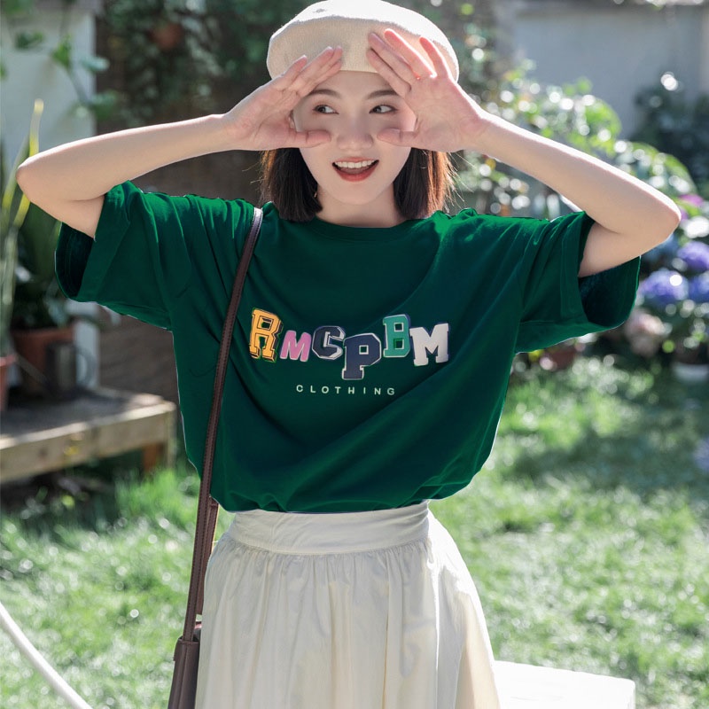 Áo Thun UNISEX, Áo Thun Xanh Lá RMCPBM Cổ Tròn Vải Cotton Mát Co Giãn Jean Store Mẫu Mới 2022