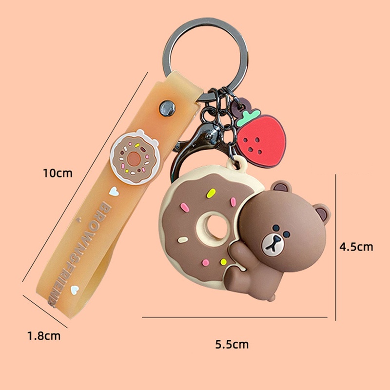Móc Khóa Hình Gấu Nâu Hoạt Hình Xinh Xắn Đáng Yêu