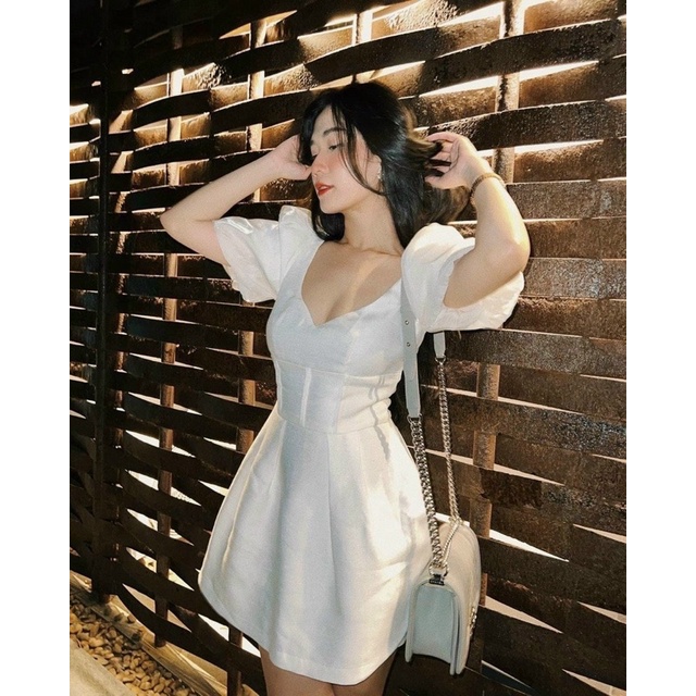 ĐẦM TAY VOAN CỔ V (KÈM VIDEO HÌNH THẬT)