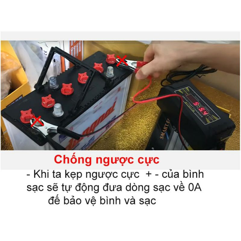 Sạc ắc quy Suoer 12V SON-1210D+ (20ah - 150ah) SON-1206D (12ah - 100ah) công nghệ sạc nhanh thông minh tự ngắt