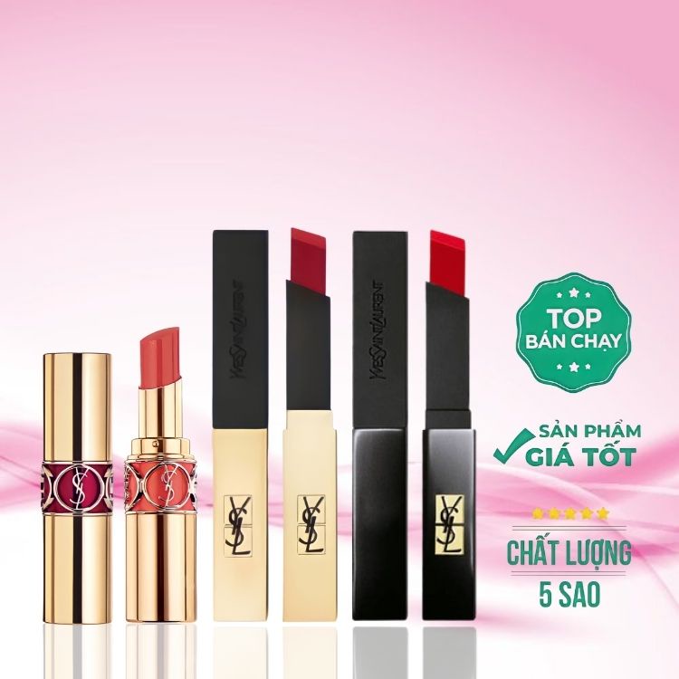 Son YSL Rouge Volupte Shine_YSL Rouge Pur Couture The Slim, Son YSL Dưỡng Có Màu