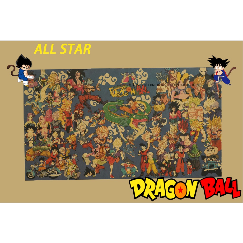 Áp Phích Dán Tường Trang Trí In Hình Nhân Vật Trong Dragon Ball 70.5*40cm