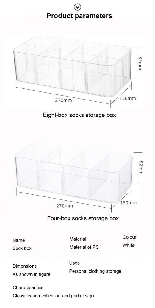 Hộp Đựng Vớ / Đồ Lót Nhiều Ngăn Trong Suốt Tiện Dụng 2020