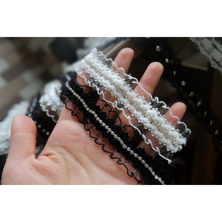 Vải Ren organza Không Co Giãn 2-4cm Dùng Làm Đồ Thủ Công