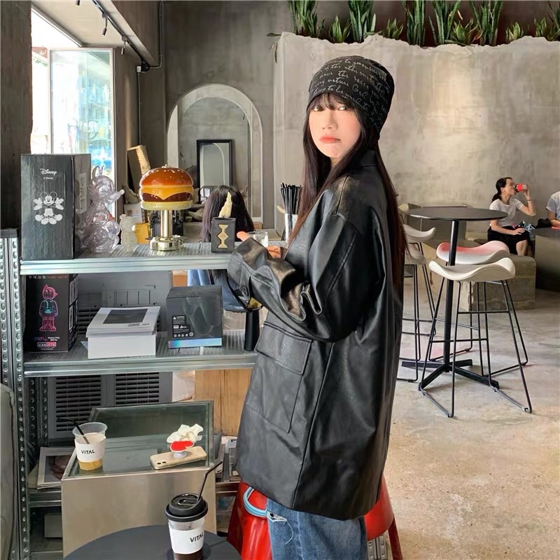 TKLIHN Áo Vest DA ulzzang OVERSIZE phong cách cá tính FASHIONITA 2021 | BigBuy360 - bigbuy360.vn
