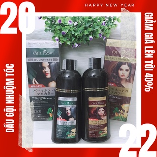 Dầu gội nhuộm tóc thảo dược Gelissa Nhật Bản lên màu sau 1 lần gội - 15 phút tại nhà
