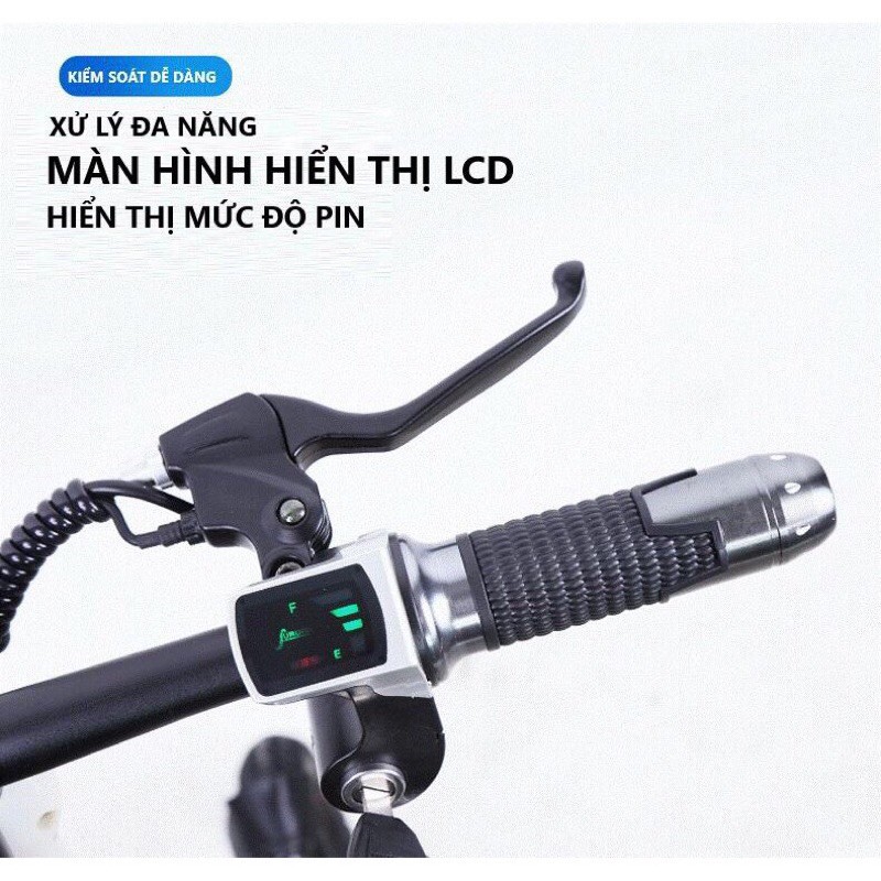 Xe đạp điện gia đình FMT-pin LITHIUM 15AH-3 GHẾ NGỒI rộng rãi