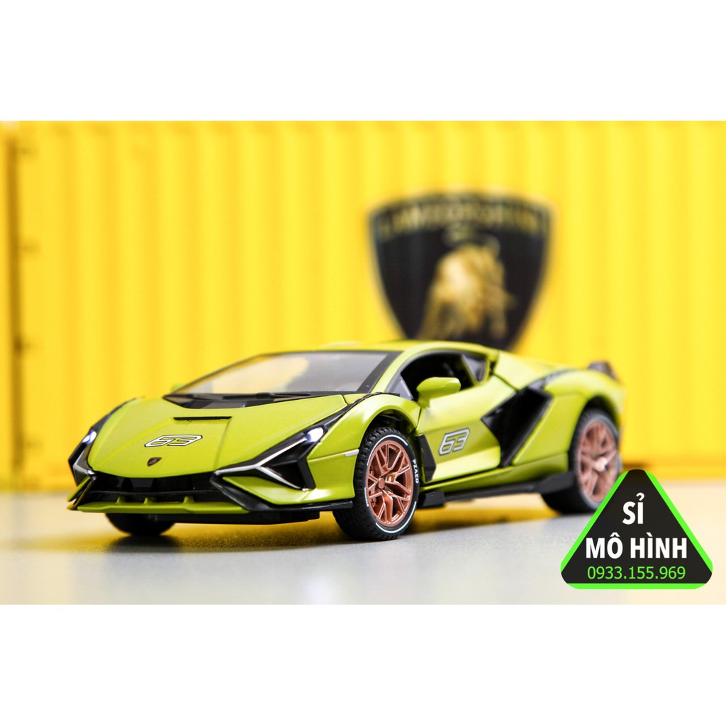 [ Sỉ Mô Hình ] Xe mô hình siêu xe Lambo Sian 1:32 Xanh