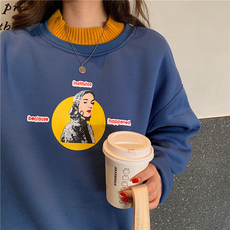 Áo Sweater Tay Dài Dáng Rộng Thời Trang Mùa Thu Cho Nữ