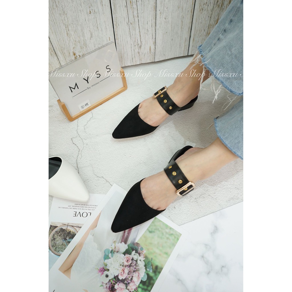 Giày sục nữ mũi nhọn cài khoen 2cm thời trang MYSS - SU50