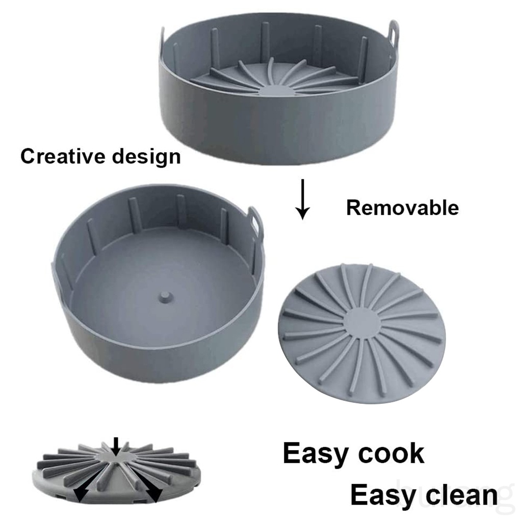 Nồi Chiên Không Dầu Bằng Silicone Cách Nhiệt Chống Dính Kích Thước Lớn 19cm