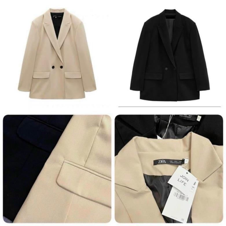 áo khoác nữ blazer 2 màu đen và be | BigBuy360 - bigbuy360.vn