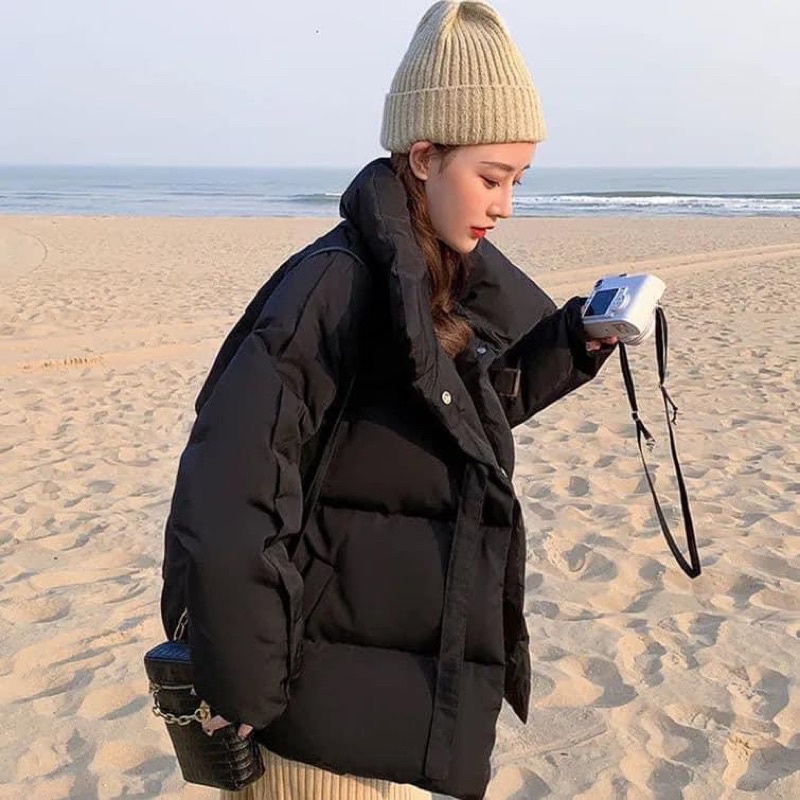 Áo phao béo cổ bẻ phong cách hàn quốc hàng quảng châu loại 1