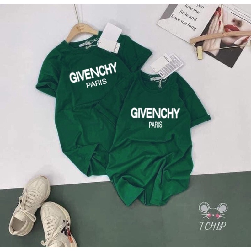 Áo thun xanh két cotton ngắn tay áo phông basic xanh lá cây in chữ trắng