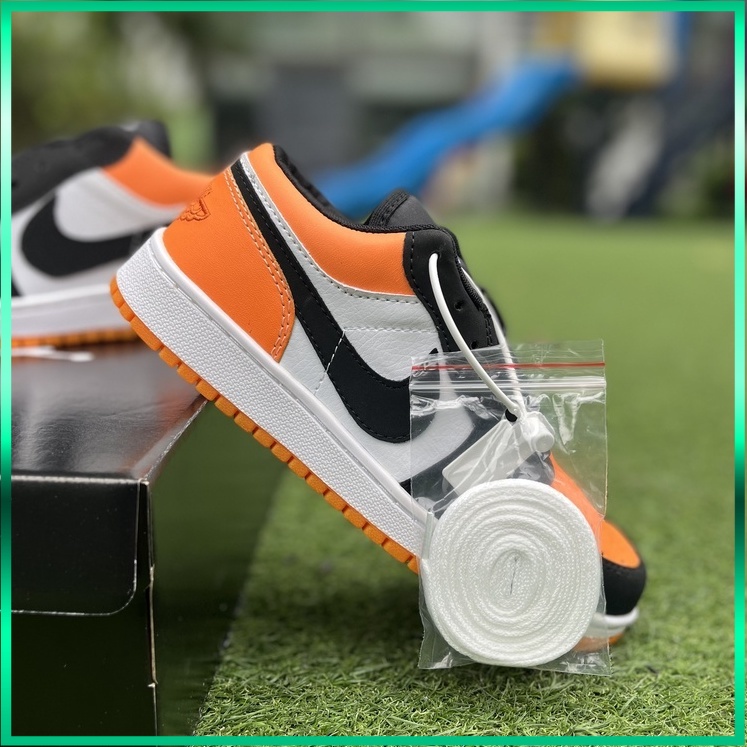 Giày Thể Thao Nam Nữ Sneaker 𝗝𝗼𝗿𝗱𝗮𝗻 Thấp Cổ Màu Cam Đen Cổ Thấp Full Box