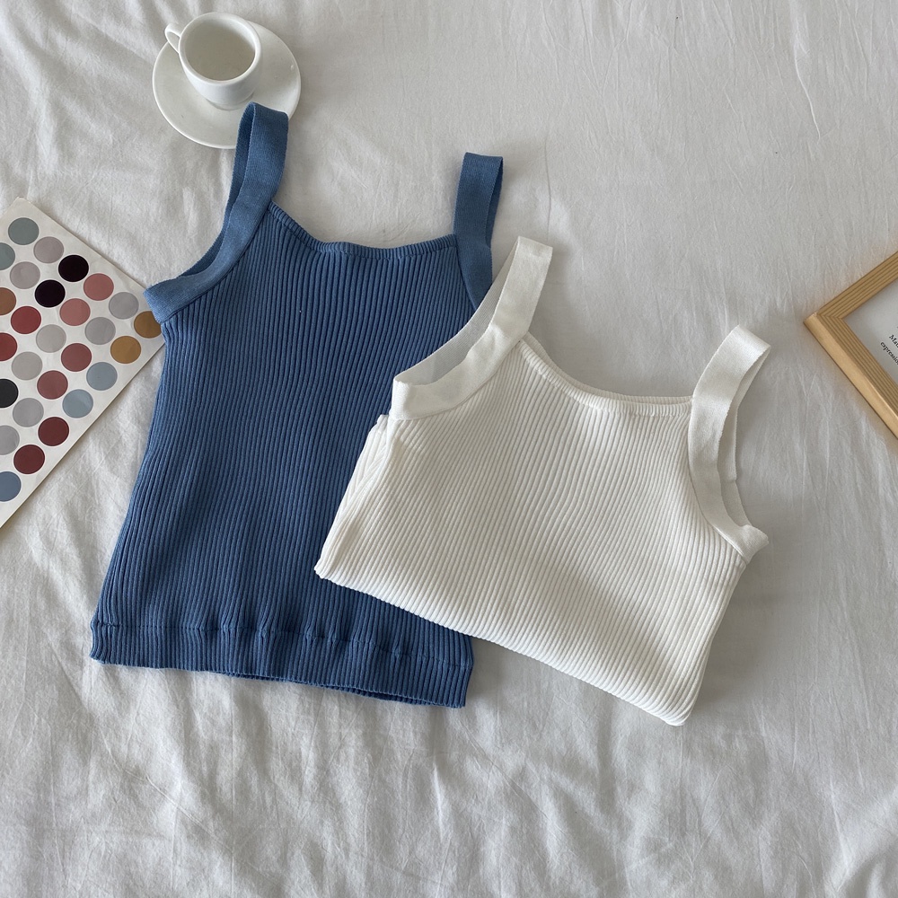 Áo hai dây nữ màu trơn thời trang Hàn Quốc