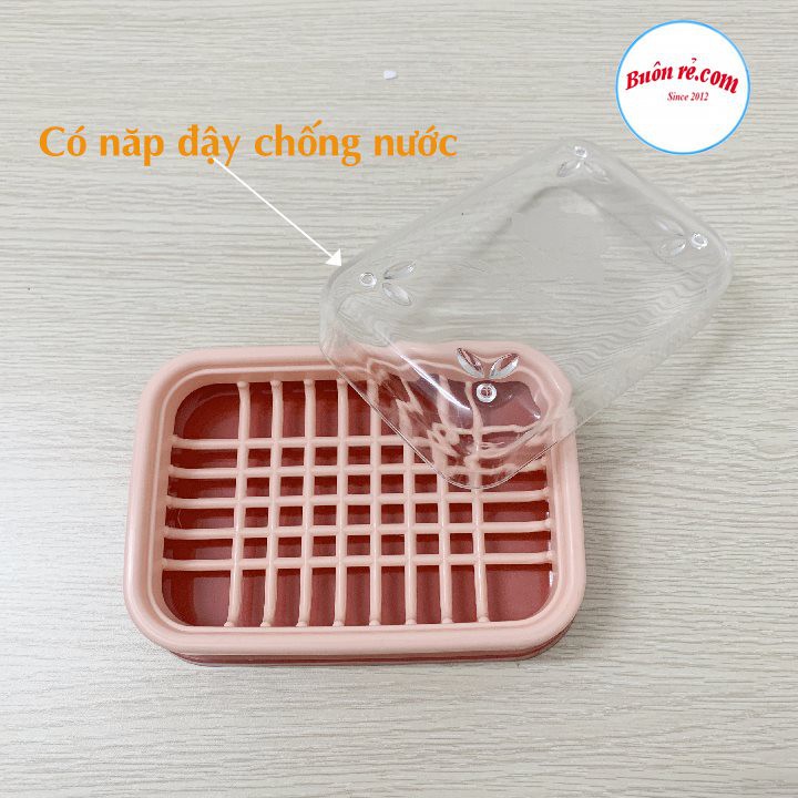 Hộp đựng xà phòng, xà bông tắm có nắp đậy và khay hứng nước Nhựa Việt Nhật, khay đựng đồ rửa bát (MS: 6773)-Buônrẻ 01252