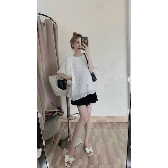 Shop Bầu Xinh Aó Bầu cao cấp dáng Xuông Chất Lụa Hàn Mềm, siêu mát Thấm Mồ Hôi Tốt, Freesize từ 40 đến 65Kg