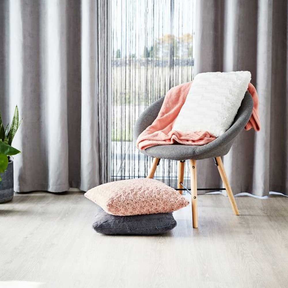 Gối trang trí | JYSK Kongsspir | vải polyester dạ màu hồng | 45x45cm