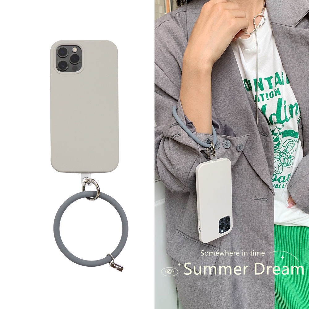 Ốp Điện Thoại Silicone Mềm Chống Sốc Kèm Dây Đeo Cho Apple 12promax xr x/xs iPhone11