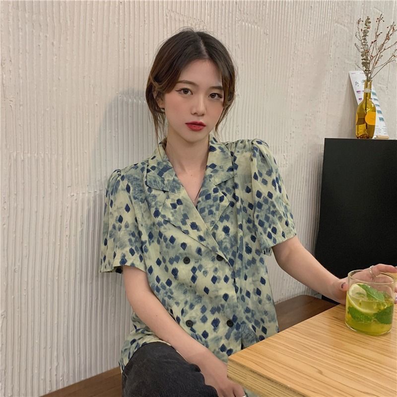 Áo Sơ Mi Tay Ngắn Dáng Rộng Phong Cách Hong Kong Thời Trang Mùa Hè Mới Cho Nữ