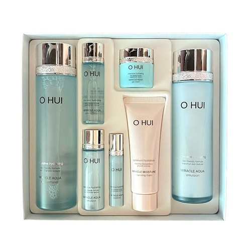 Bộ Dưỡng Dành Cho Da Dầu Ohui Miracle Aqua Special Set 6pcs Phù Hợp Da Thiếu Độ Ẩm, Da Dầu Nhưng Mất Nước,