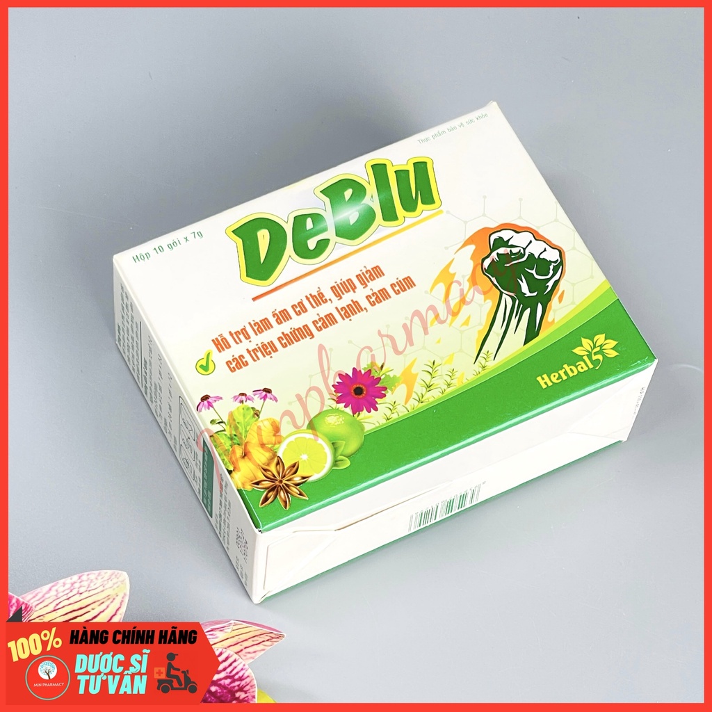 Bột giải cảm DEBLU Làm ấm cơ thể, Giảm ho, Cảm cúm (hộp 10 gói) - Minpharmacy