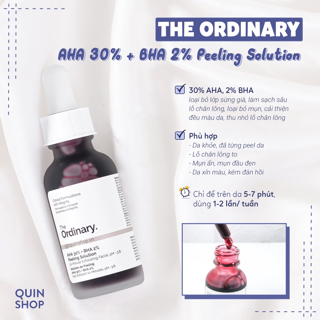 Tinh Chất Tái Tạo Da The Ordinary AHA 30%+BHA2% Peeling Solution