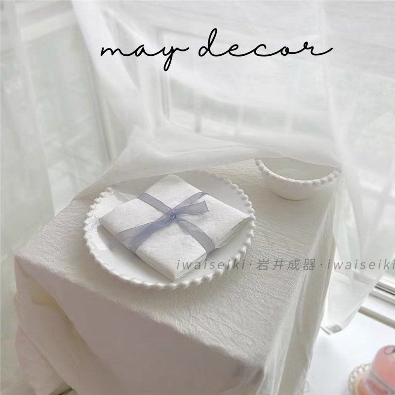 Khăn trắng cotton hàng loại 1 - trải bàn, picnic, phụ kiện chụp ảnh -may.decor-