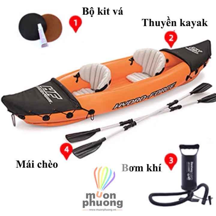 Thuyền kayak bơm hơi 3,2m Bestway thiết kế 3 khoang khí là phụ kiện thể thao dã ngoại tuyệt vời - MUÔN PHƯƠNG SHOP