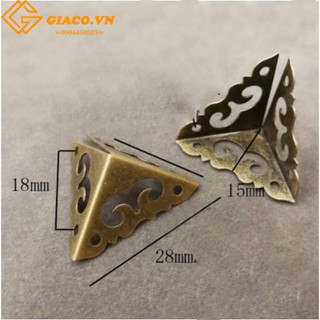 Bịt góc hộp giả cổ màu đồng l-258 30x30mm