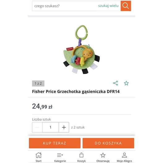 Đồ chơi kích thích đa giác quan và vận động Fisher Price  Crinkle 'n Clack Caterpillar