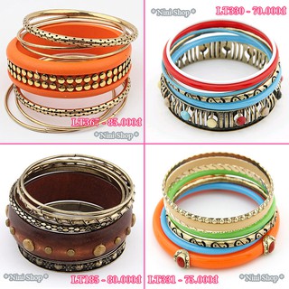 Set vòng tay theo bộ - từ loại vintage đến tán đinh tròn và đính hạt cá tính