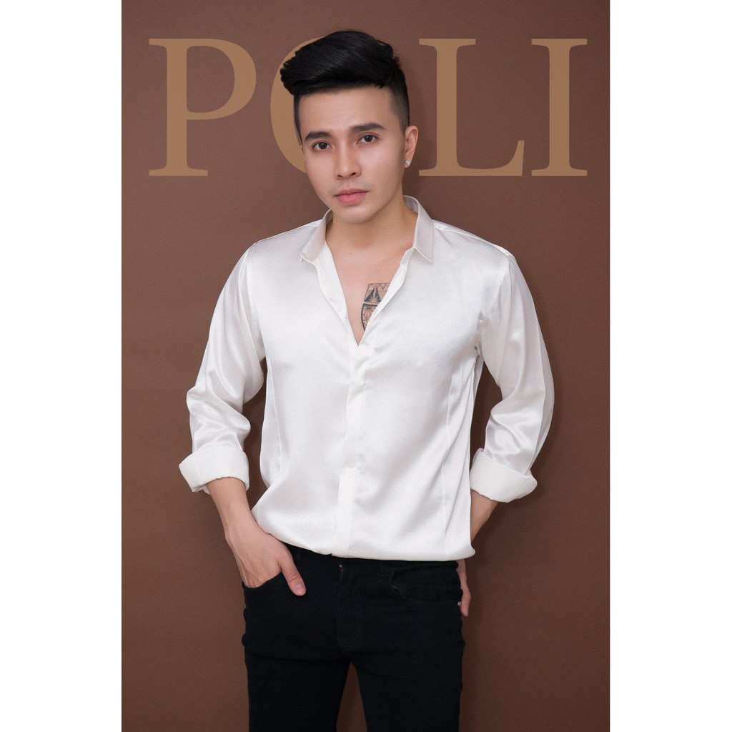 Áo sơ mi lụa bóng POLI | BigBuy360 - bigbuy360.vn