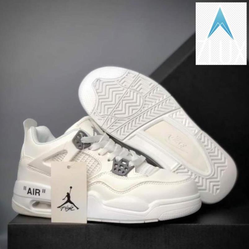 Giày air jordan 4 retro off white kem, Xanh dương, Trắng full , Xanh Ngọc ,Giày sneaker JD4 siêu hot _J&*