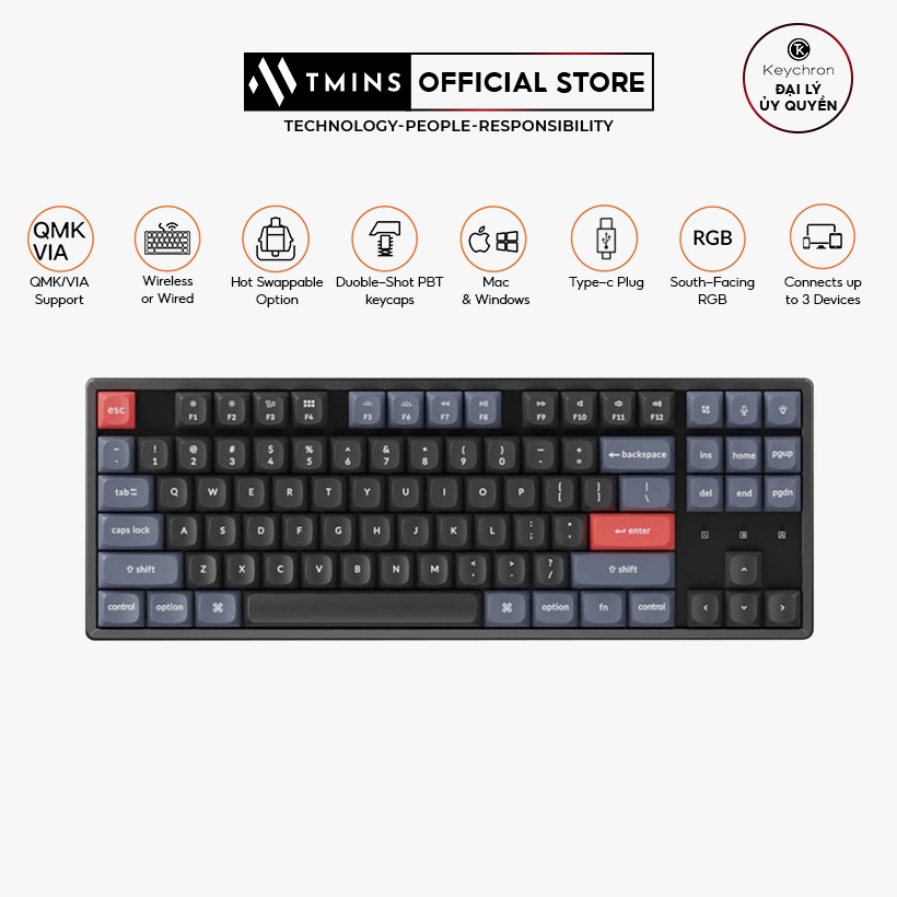 Bàn phím cơ không dây Keychron K8 Pro
