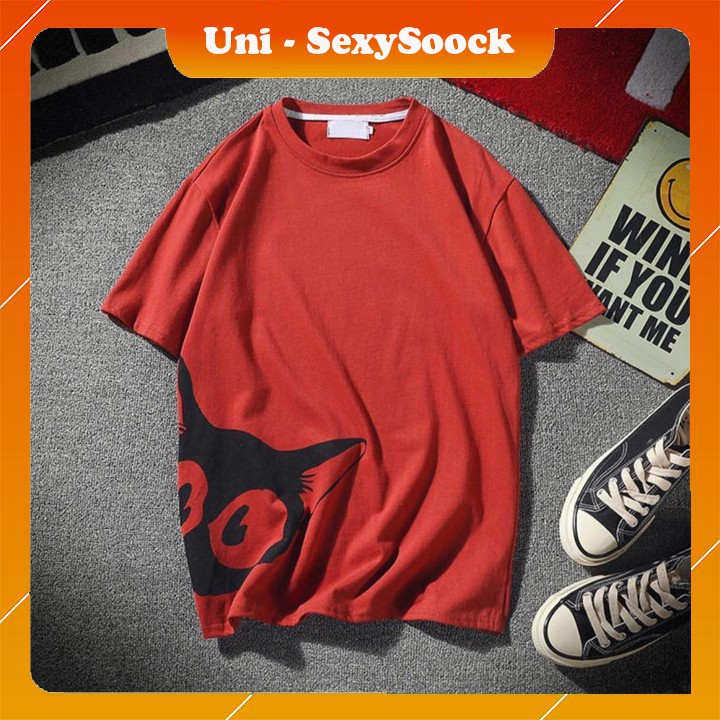 [Uni Trend] Áo Thun Tay Lỡ In Mèo Lấp Ló Siêu chất, siêu ngầu hot hit 2021. Sản phẩm có rất nhiều màu đẹp  👌 | BigBuy360 - bigbuy360.vn