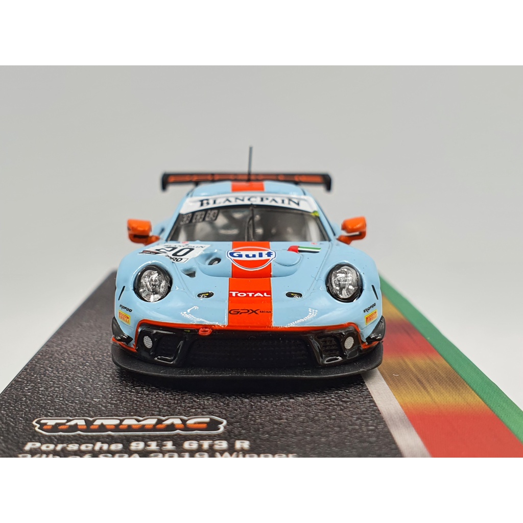 Xe Mô Hình Porsche 911 GT3 R 1:64 Tarmac Works ( Xanh Gulf )