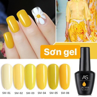 Sơn gel AS tone vàng chanh (MÃ SM - chai đen)