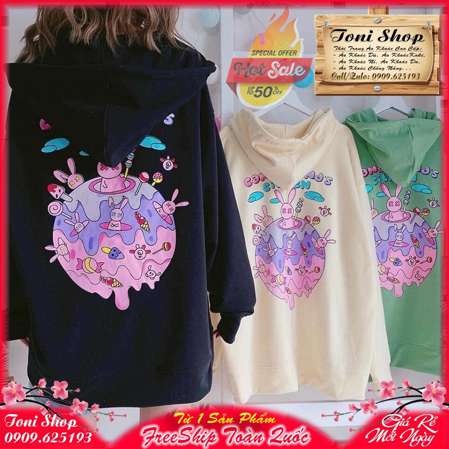 (Giá Rẻ) ÁO HOODIE - ÁO KHOÁC NỈ NGOẠI Candy Land (HD1280 - Kèm Ảnh Thật)