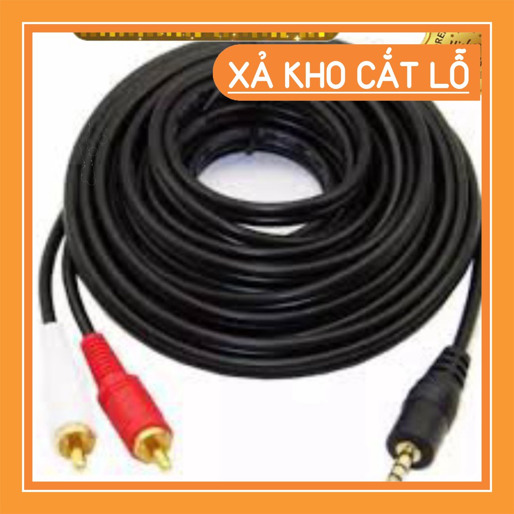 (SEO OFF)  Dây Loa 1 ra 2 Full Box 1 đầu jack 3,5mm 1 đầu ra 2 AV dài - 1.5M - 3M - 5M siêu rẻ