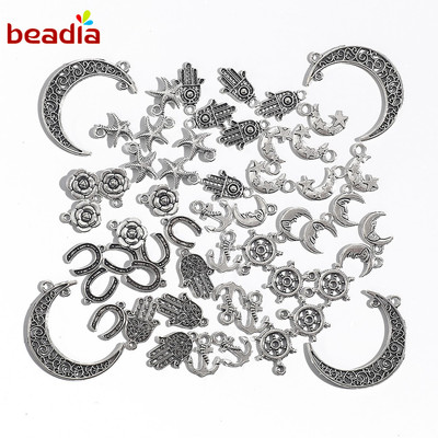 BEADIA Bộ 10-50 Mặt Dây Chuyền Hợp Kim Phong Cách Cổ Điển