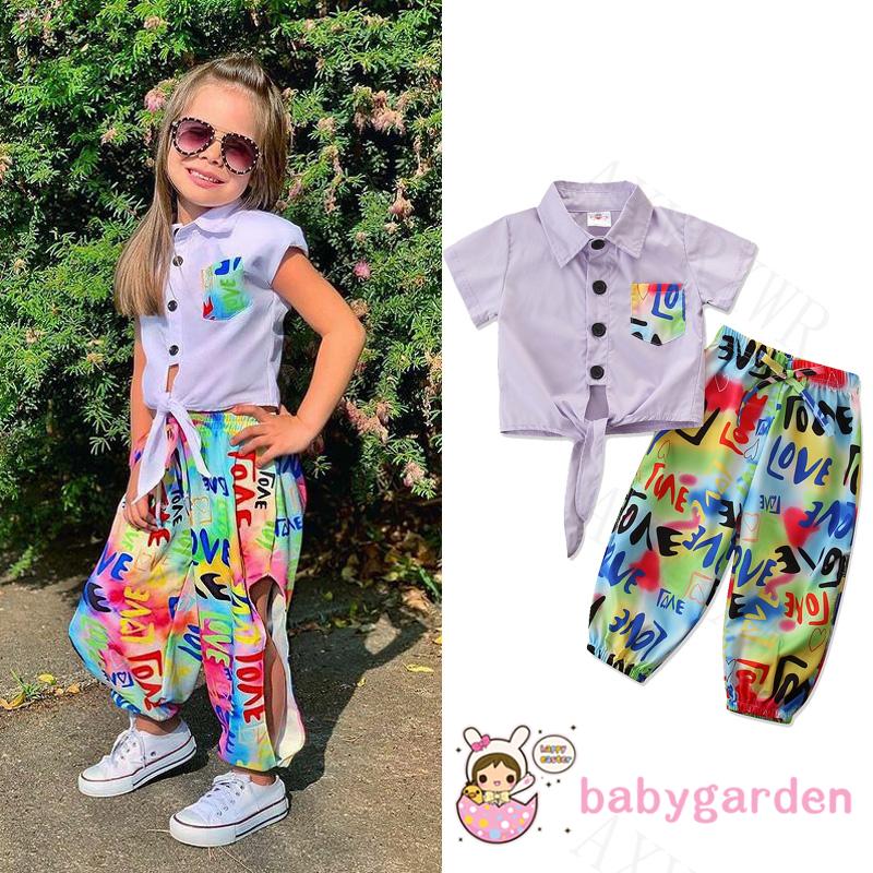 Bộ Áo Sơ Mi Tay Ngắn Kèm Cà Vạt Thời Trang Dành Cho Bé Gái