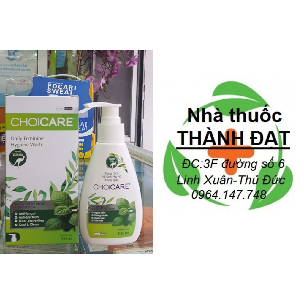 (chai 150ml ) Choicare dung dịch vệ sinh phụ nữ từ tinh dầu trà xanh và tràm trà