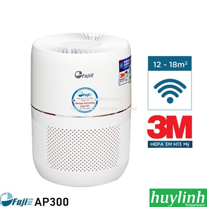 [Mã ELHAMS5 giảm 6% đơn 300K] Máy lọc không khí Fujie AP300 - 16m2 - Hepa 3M - Điều khiển Wifi