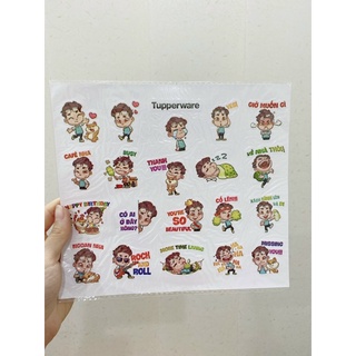 Bộ sticker dán bình nước lohas Tupperware