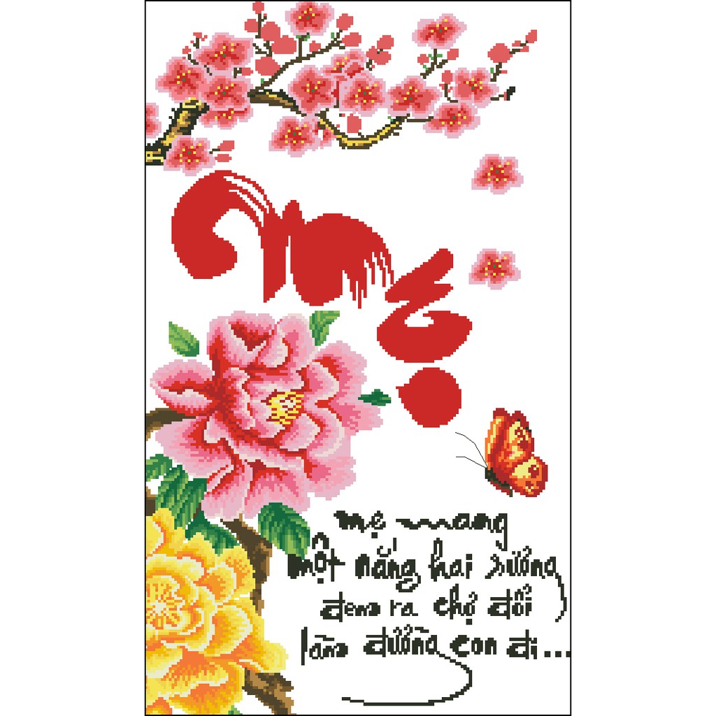 Tranh Thêu Chữ Thập Mẹ 19